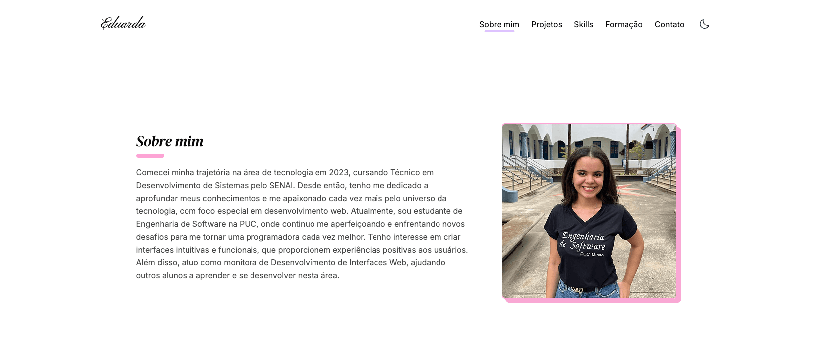 Seção sobre experiência profissional
