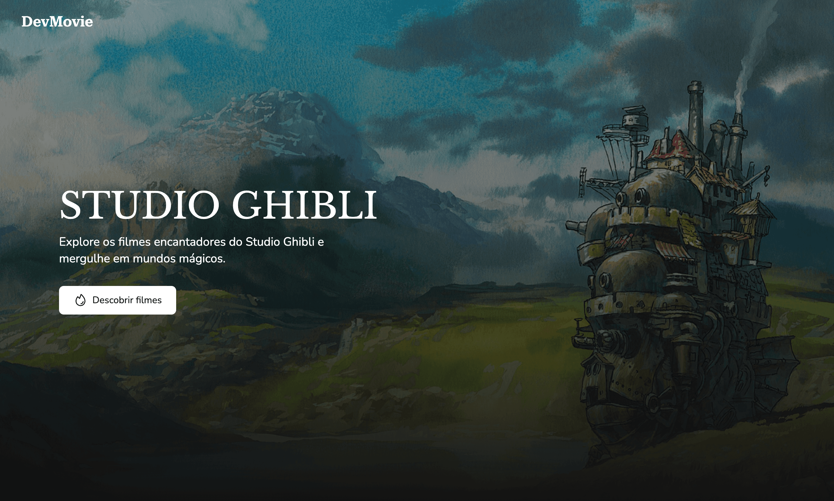 Hero section do projeto Studio Ghibli API